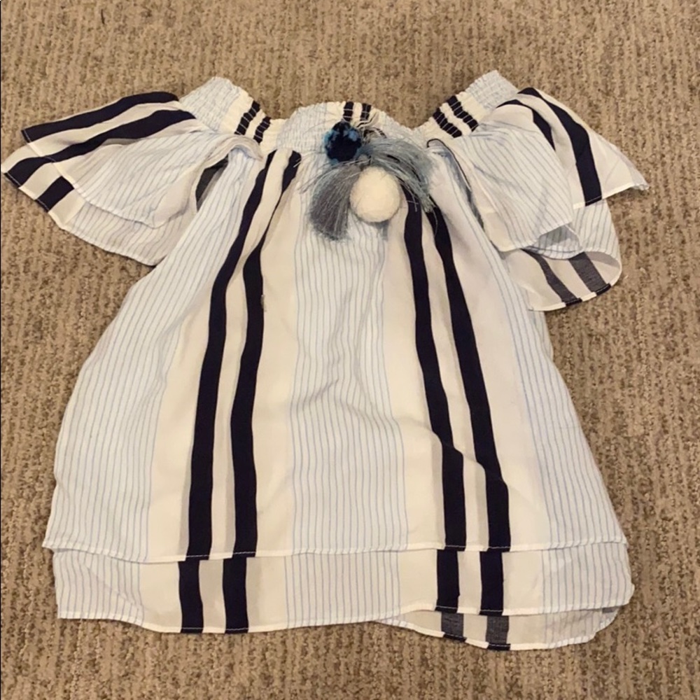 Vintage havana off the shoulder girls top